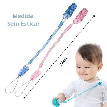 Imagem de 3 Prendedor De Chupeta Com Mola Bico Bebê Universal Kit Baby