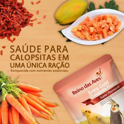 Imagem de 3 Ração Extra Gold Calopsita Frutas Reino das Aves