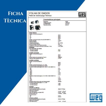 Imagem de 3 Relé Sobrecarga WEG RW67 3P 2540A P/ Contator CWM32-40