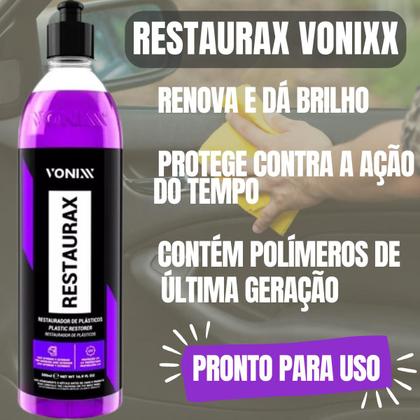 Imagem de 3 Restaurax Restaurador De Plásticos VONIXX 500ML Renovador Kit