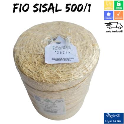 Imagem de 3 Rolos de Fio de Sisal 100% Natural sem Rasar 500/1 Rolo 1Kg com 500m APAEB