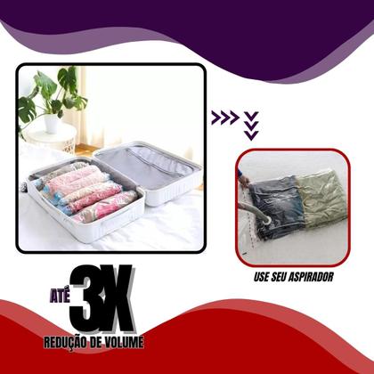 3 Saco À Vácuo Organizador 50x60cm Clink + Bomba Imagem de 3 Saco À Vácuo Organizador 50x60cm Clink + Bomba