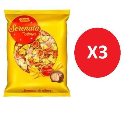 Imagem de 3 Sacos de Bombom Chocolate Serenata De Amor 825g - Garoto