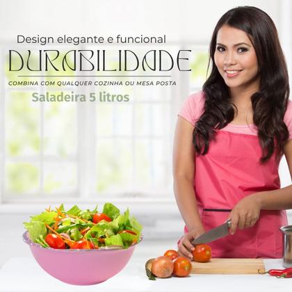 Imagem de 3 Saladeira 5l Plastico Bacia Multiuso Grande