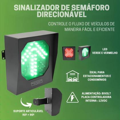 Imagem de 3 Semáforo Led Direcionável 152 Led Bivolt Botoeira Controle