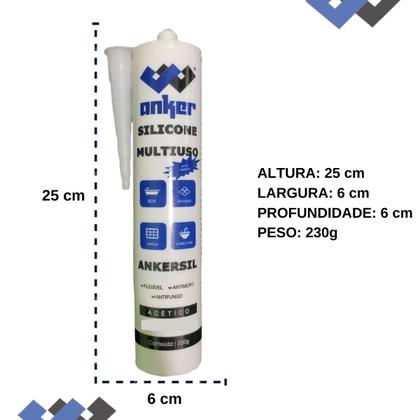 Imagem de 3 Silicone Acético Branco Uso Geral 230g Anker do Brasil