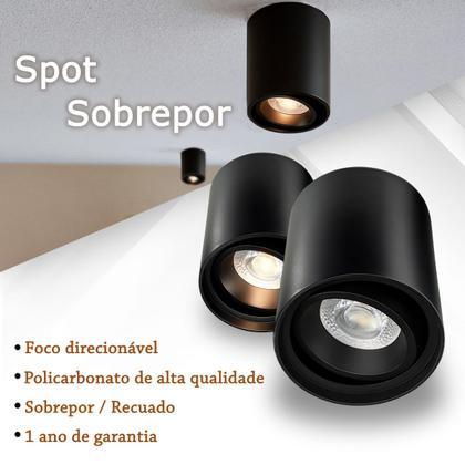 Imagem de 3 Spot Redondo De Sobrepor Mini Direcionável Luz02 + Led
