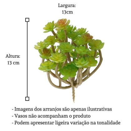 Imagem de 3 suculentas delicadas silicones 13cm planta artificial bonsai decoração enfeites não acompanha vaso - DE8863VD
