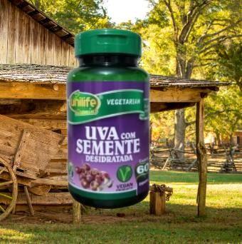 Imagem de 3 Suplemento Alimentar Uva com Semente Desidratada Unilife 60 Cápsulas  Escolha Saudável