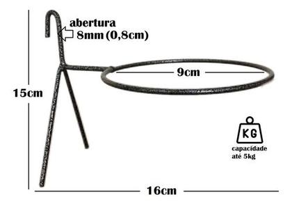 Imagem de 3 Suporte Anel Redondo Vaso Planta 9cm Palete Ripado Treliça