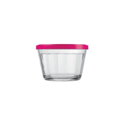 Imagem de 3 Tigela Vidro Americano Tampa Plastica Sortida 150ml Nadir