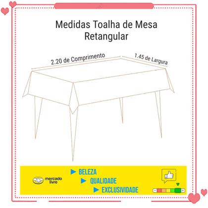 Imagem de 3 Toalhas De Mesa Para 6 Cadeiras Retangular Linhão Premium