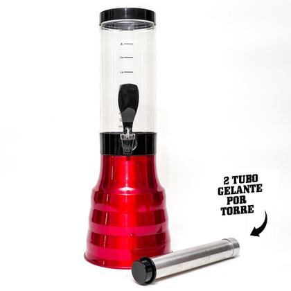 3 Torre De Chopp Beer 2.2 Litros 100% Alumínio Giratória + 6 Tubo Gelante - FULL SHOPP Imagem de 3 Torre De Chopp Beer 2.2 Litros 100% Alumínio Giratória + 6 Tubo Gelante