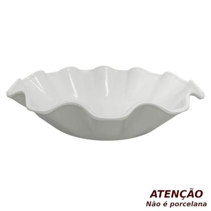 Imagem de 3 Travessas Redonda Branca Fruteira Centro de Mesa Melamina Bestfer