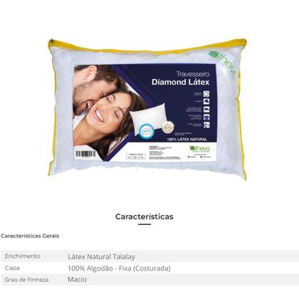Imagem de 3  Travesseiros Diamond Látex em Flocos