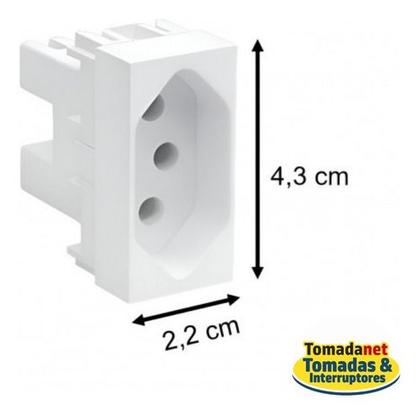 Imagem de 3 Un Módulo Tomada 2p+t 10a/250v Fame Elegance Branco