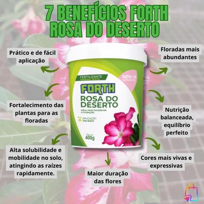 Imagem de 3 Unidades Adubo Fertilizante Mineral Forth Rosa Do Deserto 400g