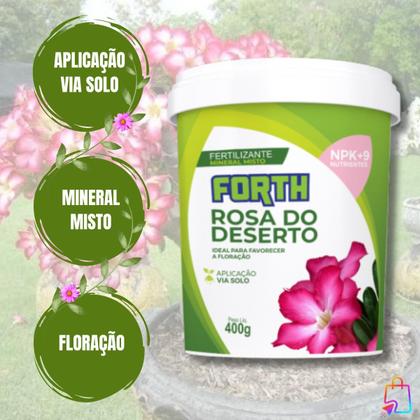Imagem de 3 Unidades Adubo Fertilizante Mineral Forth Rosa Do Deserto 400g
