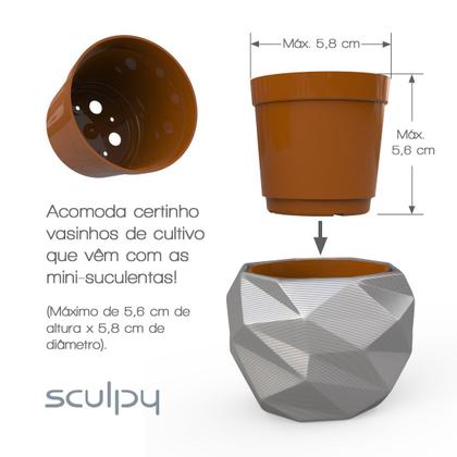 Imagem de 3 Vasos Cachepot Suculenta Ervas Flor Decora Mesh Mini PP58