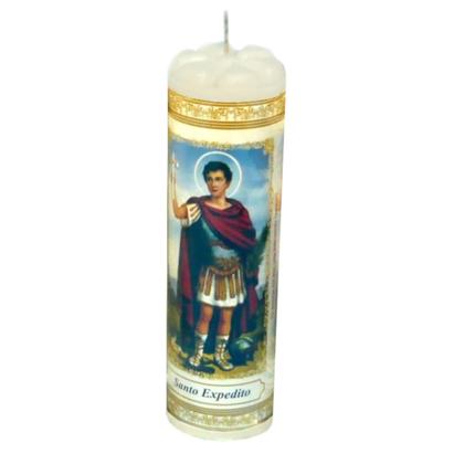 Imagem de 3 Velas Votivas 7 Dias Imagem Santo Expedito Oração Mágica