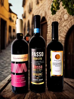 Imagem de 3 Vinhos Tintos Secos Italianos Passo, Contessa e San Martino 750ml