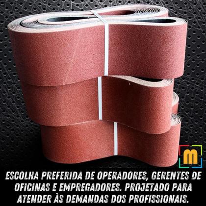 Imagem de 3 X Lixas Cinta Banda 7200X115Mm Costado Tecido Óxido