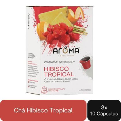Imagem de 30 Cápsulas de Chá Compatíveis com Nespresso Aroma Hibisco Tropical