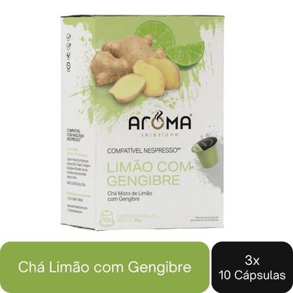 Imagem de 30 Cápsulas de Chá Compatíveis com Nespresso Aroma Limão com Gengibre