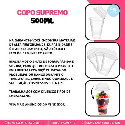 Imagem de 30 Copos De 500Ml Com Tampa Bolha Prafesta Descartável.