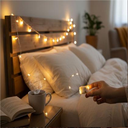 Imagem de 30 Fio de fada led 2m 20 leds cada branco quente 3 funções