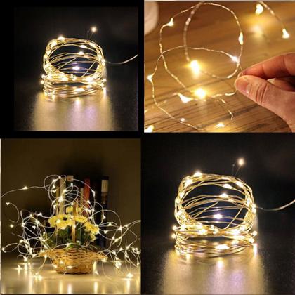 Imagem de 30 Fio de fada led 2m 20 leds cada branco quente 3 funções