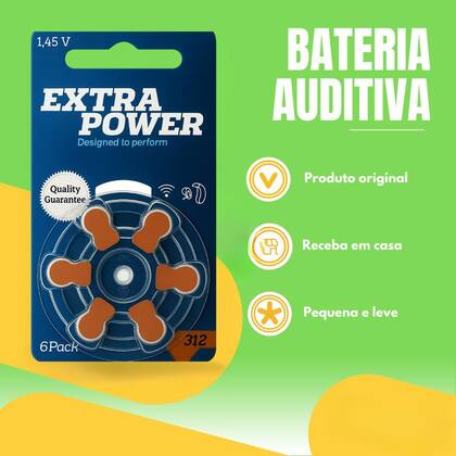 Imagem de 30 Pilhas Aparelhos Auditivos Extra Power 312