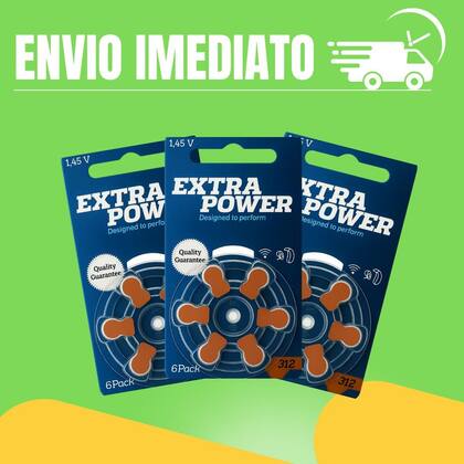 Imagem de 30 Pilhas Aparelhos Auditivos Extra Power 312