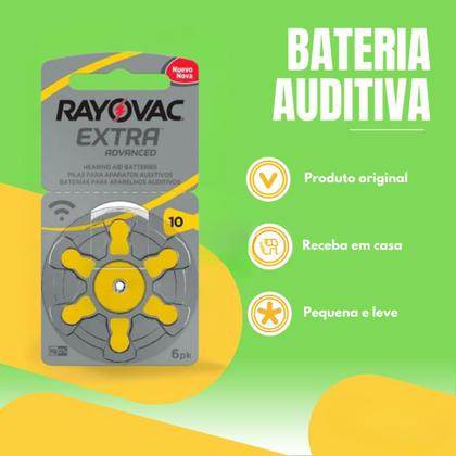 Imagem de 30 Pilhas Auditivas Rayovac Tamanho 10 Pr70 A10