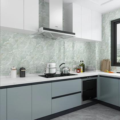 Imagem de 30 Placas Adesivas de Parede 30x60cm 3d Autocolante Mármore Branco Esmeralda Vinílico Lavável Quarto Sala