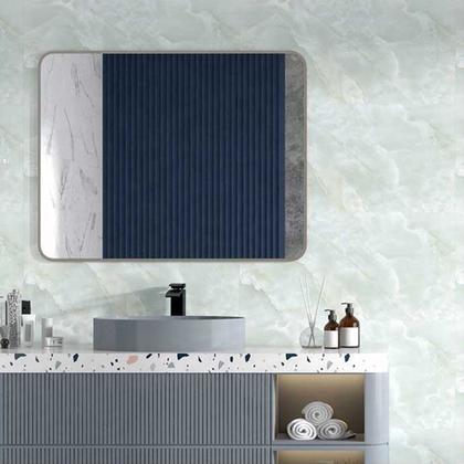 Imagem de 30 Placas Adesivas de Parede 30x60cm 3d Autocolante Mármore Branco Esmeralda Vinílico Lavável Quarto Sala