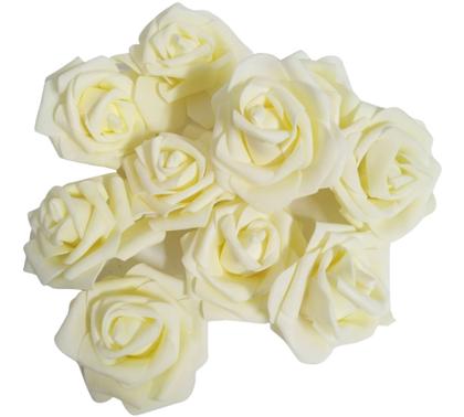 Imagem de 30 rosas de eva, sem cabo, diversas cores, 7 cm