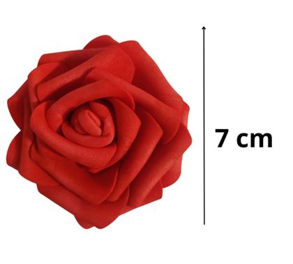 Imagem de 30 rosas de eva, sem cabo, diversas cores, 7 cm