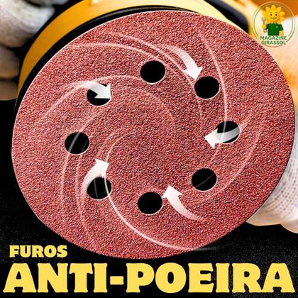 Imagem de 30 X Lixas Disco Grão 5 Polegadas 125mm 8 Furos Lixadeira Politriz KaQi