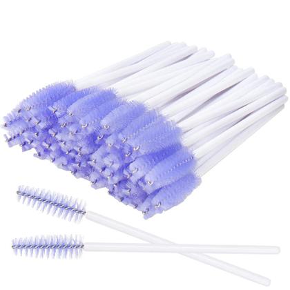 Imagem de 300 Pack Cílios Rímel Varinhas Pincéis de Cílios Descartáveis para Extensões Pincel de Maquiagem Aplicadores Kit de Ferramentas, Branco / Roxo Claro