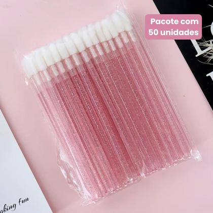 Imagem de 300 Pincel Aplicador Descartável Gloss Batom Maquiagem Limpeza Cílios
