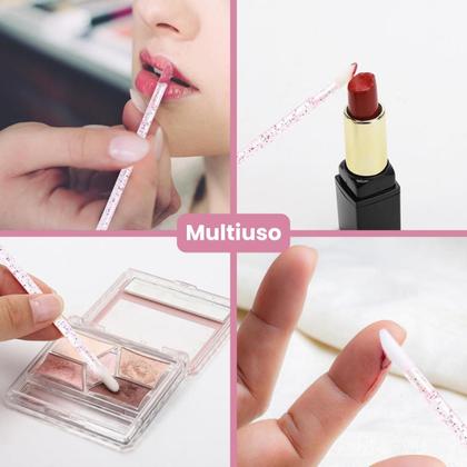 Imagem de 300 Pincel Aplicador Descartável Gloss Batom Maquiagem Limpeza Cílios