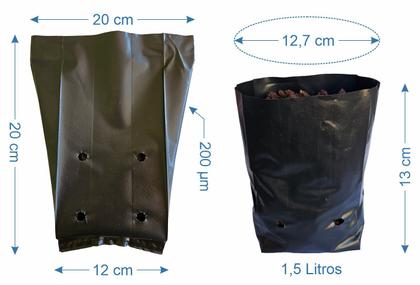 Imagem de 300 Saco de Muda Extra Reforçado 20x20cm 200 Micras