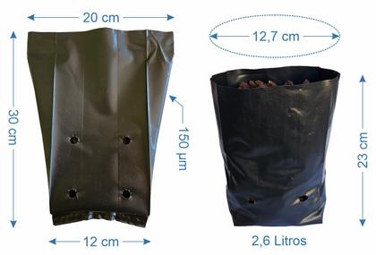 Imagem de 300 Saco de Muda Reforçado 20x30cm 150 Micras
