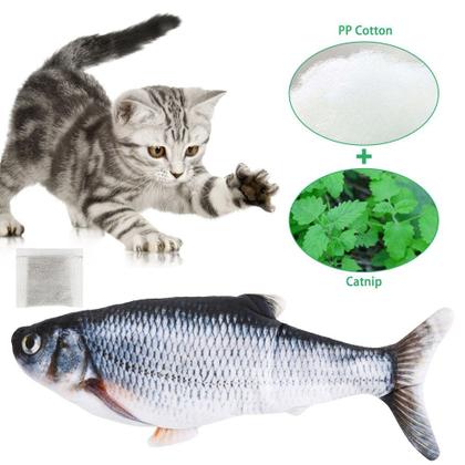 Imagem de 30cm Eletrônico pet cat toy elétrico injeção USB brinquedos de peixe brinquedos de peixe para gato cão mastigando brincando de gato mordendo brinquedo Brinquedos de Gato