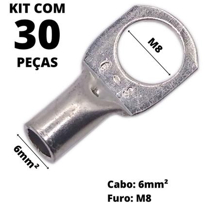 Imagem de 30un Terminal de Compressão Para Cabo de 6mm² Furo M8 SC06-8