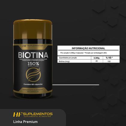 Imagem de 30x biotina 150% premium 400mg 60caps atacado