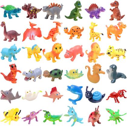 36 Animais Caixa Animal Planet Safari Marinhos Dino Insetos - EBN