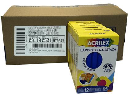 Imagem de 36 Cxs Lápis De Cera Estaca Azul - Acrilex