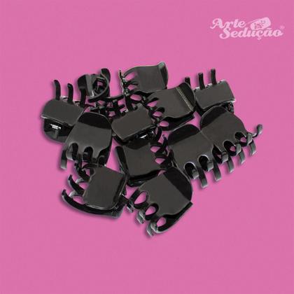 Imagem de 36 Presilha Piranha Para Prender Cabelo Tridente Média Preto
